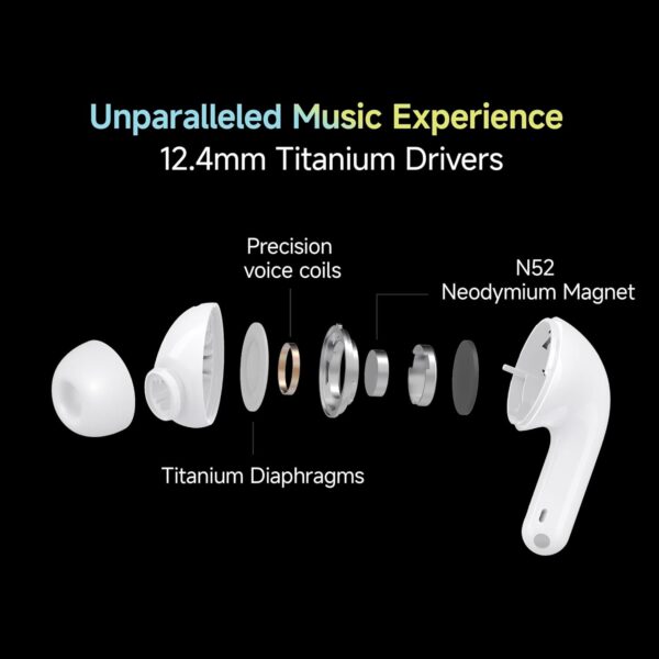 Redmi Buds 5C Bluetooth TWS in Ear Earbuds, Up to 40Db Hybrid Noise Cancellation, Quad Mic, Custom Eq, 10Mins Charge for 2Hours Life, Up to 36Hrs Playback, Gaming TWS| Acoustic Black - Image 6