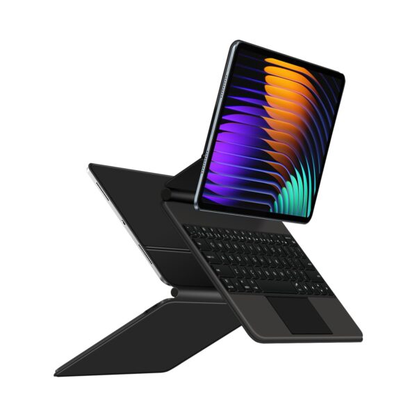ProElite Magnetic Bluetooth TouchPad Keyboard case for Xiaomi Mi Pad 7/7 Pro 11.2 inch Tablet, Floating Cantilever Design with Built-in Colourful Backlit TouchPad Keyboard, Black - Image 3