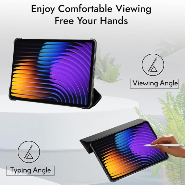 Robustrion Cover for Xiaomi Mi Pad 7 11.2 inch Cover Case, Flip Case Cover with Translucent Back for Xiaomi Pad 7 Cover [Support Auto Sleep Wake] - Black - Image 5