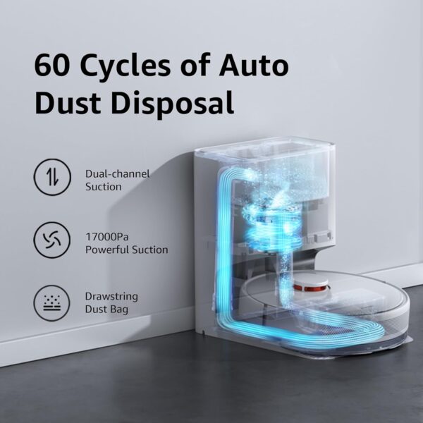 Xiaomi Robot Vacuum Cleaner X10|Auto Cleaning with 60 Days Hands Free Cleaning|Powerful Suction|Advanced Laser sensors|240 min Run Time|Vacuum & Mopping|Free 1 Yr Warranty|2024 Launch - Image 5