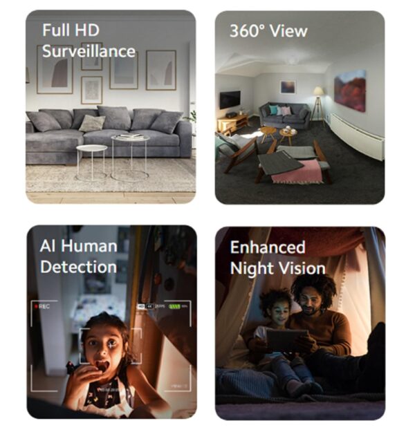Xiaomi Mi Wireless Home Security Camera 2i | Full HD Picture | 360 View | 2MP CCTV | AI Powered Motion Detection | Enhanced Night Vision| Talk Back Feature (2 Way Calling), 1080p, White - Image 3