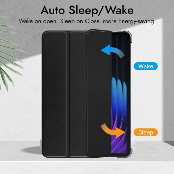 Robustrion Cover for Xiaomi Mi Pad 7 11.2 inch Cover Case, Flip Case Cover with Translucent Back for Xiaomi Pad 7 Cover [Support Auto Sleep Wake] - Black - Image 6