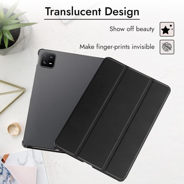 Robustrion Cover for Xiaomi Mi Pad 7 11.2 inch Cover Case, Flip Case Cover with Translucent Back for Xiaomi Pad 7 Cover [Support Auto Sleep Wake] - Black - Image 3