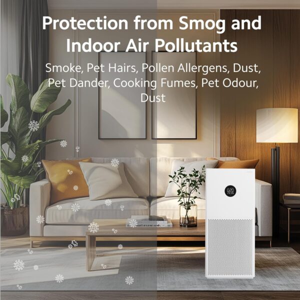 Xiaomi 4 Lite Smart Air Purifier for Home, AQI Display, HEPA & Carbon Filter, trap 99.99% Virus Dust & Odor, Large coverage area up to 462 Sq ft, App Control, RoHS & Allergy Care Certified, Alexa & GA - Image 3