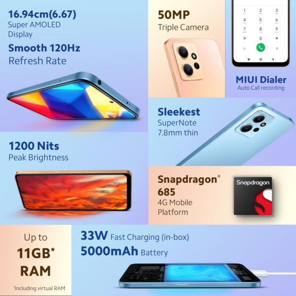 Redmi Note 12 (Lunar Black, 6GB RAM, 64GB Storage) - Image 4