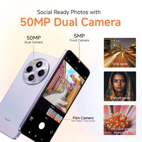 Redmi A4 5G (Sparkle Purple, 4GB RAM, 64GB Storage) | Global Debut SD 4s Gen 2 | Segment Largest 6.88in 120Hz | 50MP Dual Camera | 18W Fast Charging - Image 2
