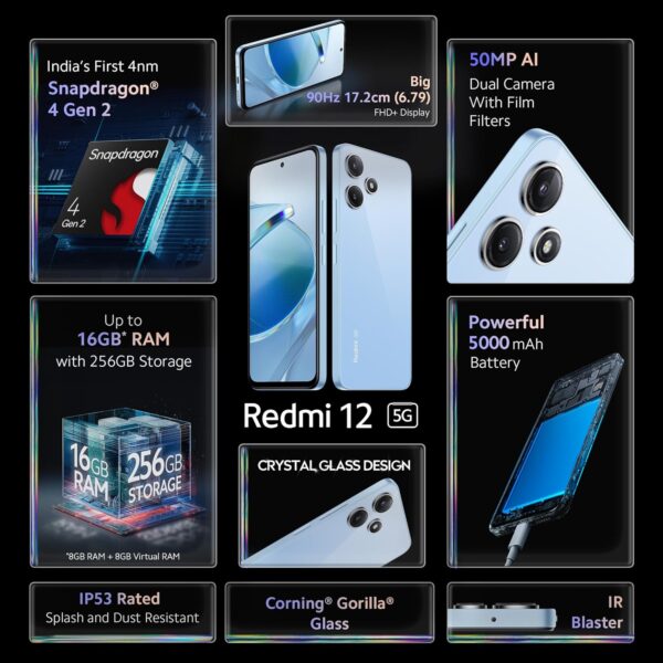 Redmi 12 5G Pastel Blue 6GB RAM 128GB ROM - Image 5