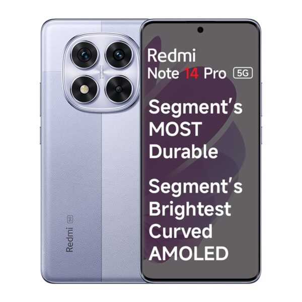 Redmi Note 14 Pro 5G Phantom Purple 8GB RAM 128GB Storage|50 MP Sony Camera Setup | Corning Gorilla Glass Victus 2 | 1.5K 3D Curved AMOLED | Mediatek Dimensity 7300- Ultra - Image 12
